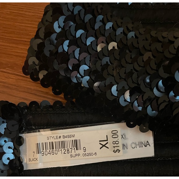 Black sequin belt, very stretchy size extra large by mudd - Picture 3 of 4